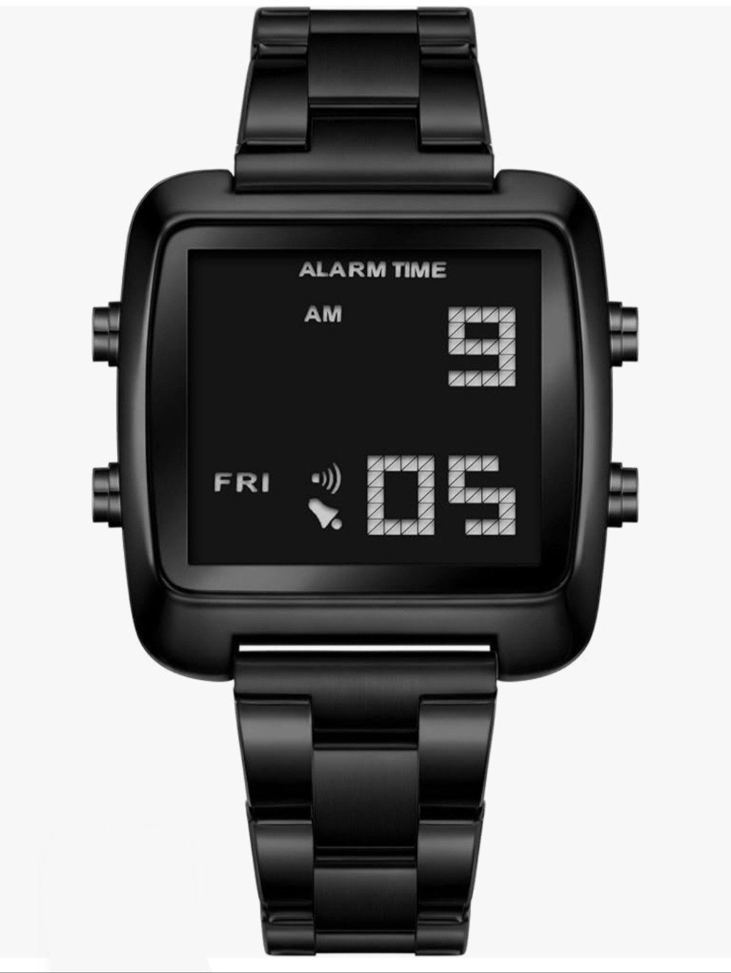 Nib Binda Black Stainless Steel Wristwatch